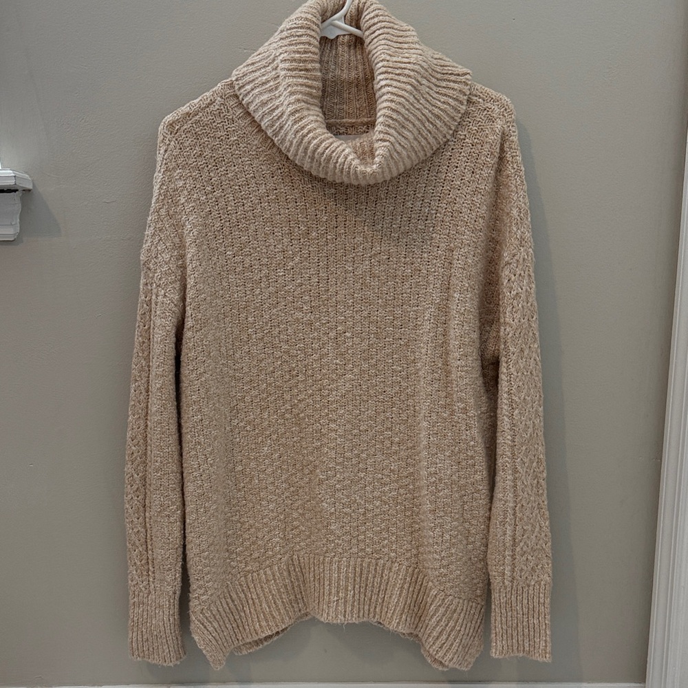 Elegant Beige Turtleneck Sweater